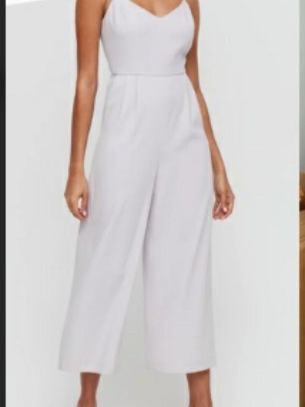 Aritzia (Babton) - Lilac Wide Leg Jumpsuit (Arvid)  - Crepe V-Neck, Pockets - XS